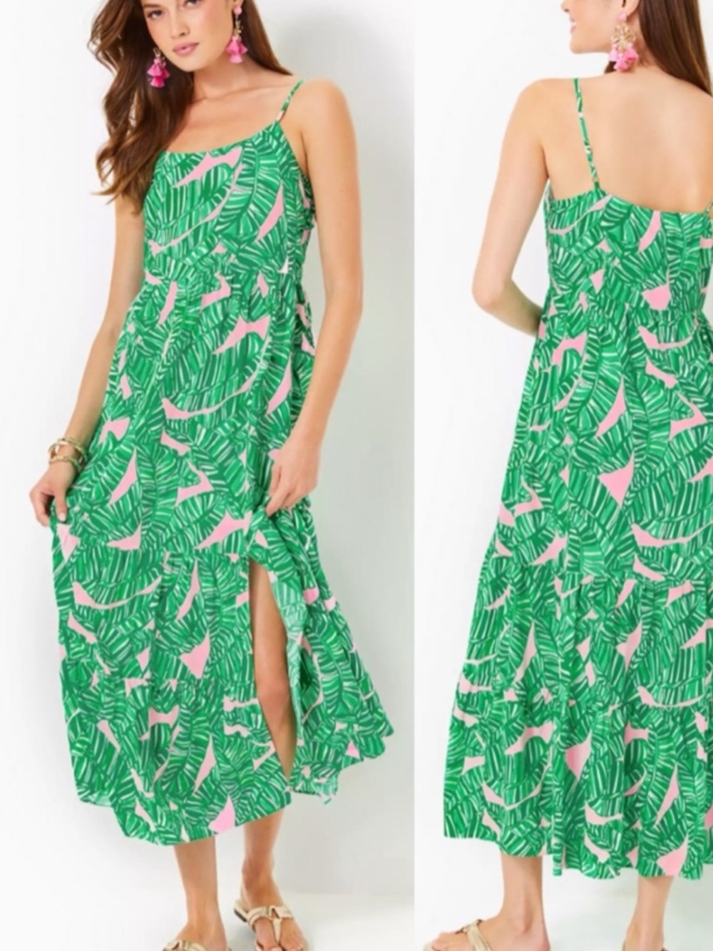 Lilly Pulitzer Teresa Maxi Dress in Conch Shell Pink Lets Go Bananas Size Medium - Picture 1 of 11